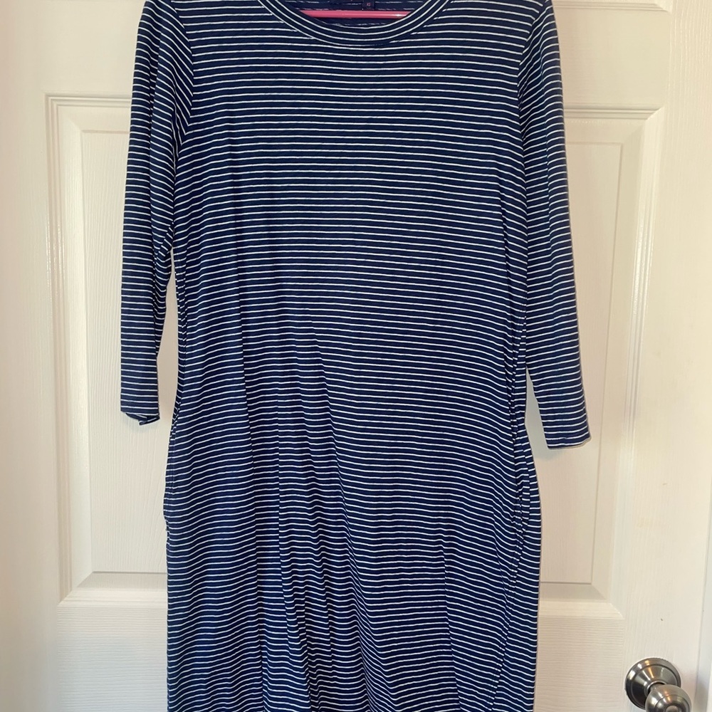 Fresh Produce Navy and White Striped Top